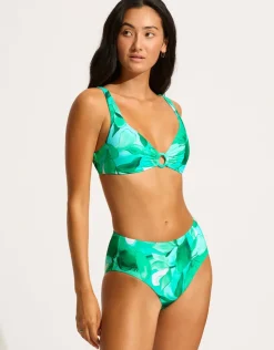 Seafolly Secret Garden High Waist Bikini Pant - Jade Clearance