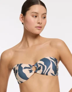 Jets Sereno Ring Bandeau Bikini Top - Steel Blue Outlet