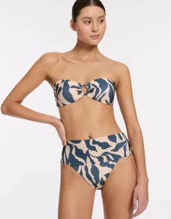 Jets Sereno Ring Bandeau Bikini Top - Steel Blue Outlet