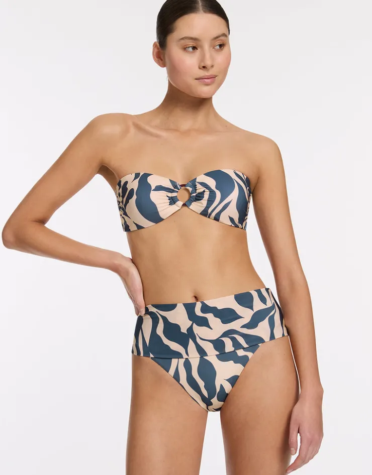 Jets Sereno Ring Bandeau Bikini Top - Steel Blue Outlet