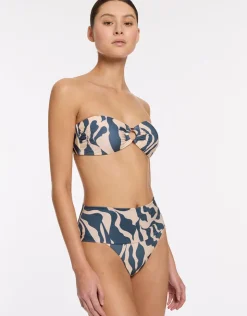 Jets Sereno Ring Bandeau Bikini Top - Steel Blue Outlet
