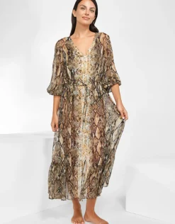 Maryan Mehlhorn Serpent Long Blouse Dress - Python Sale