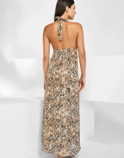 Maryan Mehlhorn Serpent Maxi Halter Dress - Python Hot
