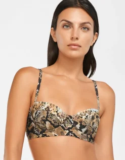 Maryan Mehlhorn Serpent Underwired Balconet Bikini Top - Python Hot