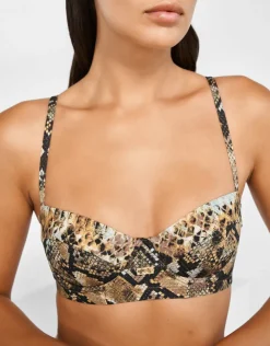 Maryan Mehlhorn Serpent Underwired Balconet Bikini Top - Python Hot