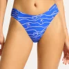 Seafolly Set Sail High Leg Ruched Side Bikini Pant - Azure Clearance