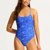 Seafolly Set Sail Scoop Neck Swimsuit - Azure Fashion