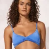 Watercult Shimmering Solids Gathered Crop Bikini Top - Spring Water Discount