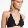 Jets Signature Halter Bikini Top - Black Fashion
