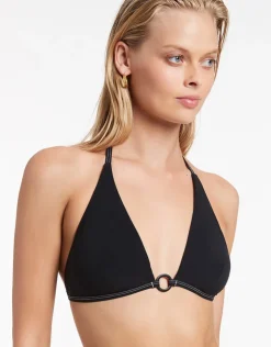 Jets Signature Halter Bikini Top - Black Fashion