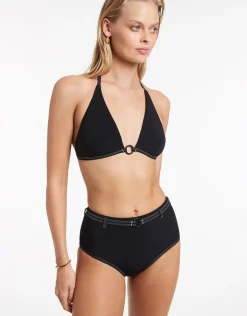 Jets Signature Halter Bikini Top - Black Fashion