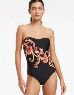 Jets Silk Road Bandeau Swimsuit - Black Fashion