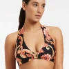 Jets Silk Road D/DD Halter Bikini Top - Black Hot