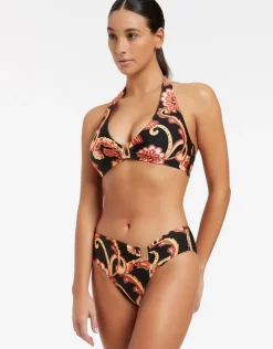 Jets Silk Road D/DD Halter Bikini Top - Black Hot