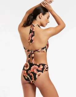 Jets Silk Road D/DD Halter Bikini Top - Black Hot