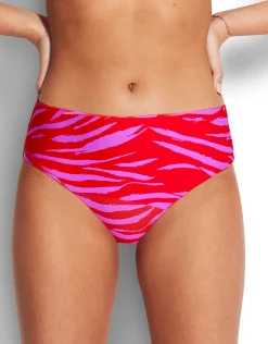 Seafolly Skin Deep Wide Side Retro Bikini Pant - Mandarin Red Outlet