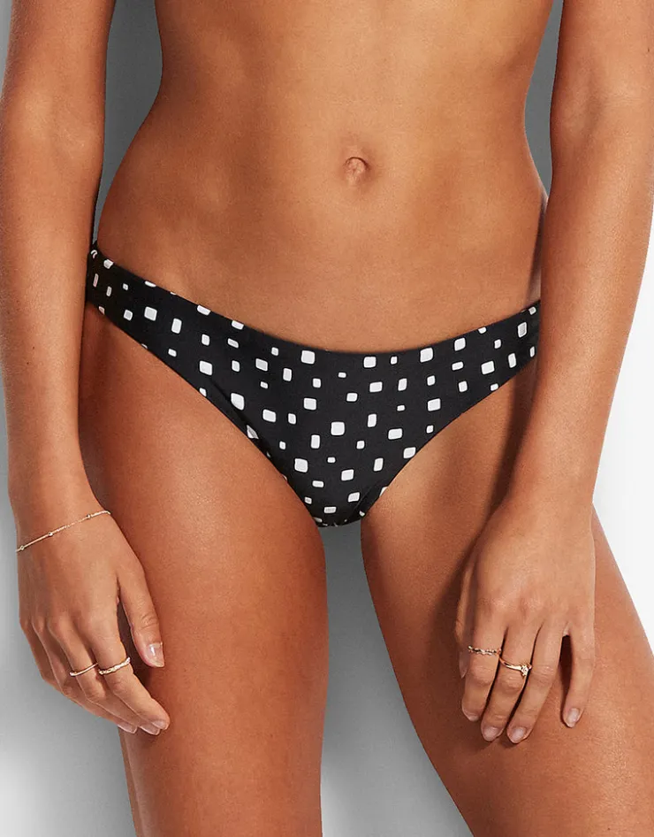 Seafolly Soft Spot Reversible Hipster Bikini Pant- Black New