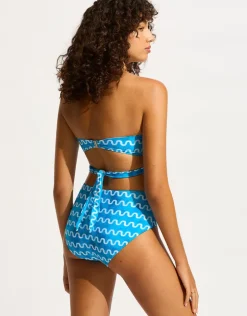 Seafolly Soundwave U Wire Bandeau Bikini Top - Turquoise Discount