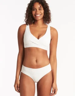 Sea Level Spinnaker Cross Front Multi-Fit Bikini Top - White Online
