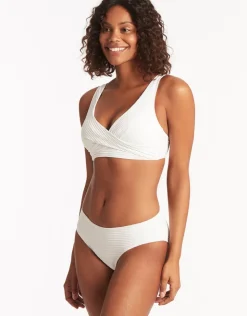 Sea Level Spinnaker Cross Front Multi-Fit Bikini Top - White Online