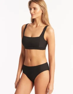 Sea Level Spinnaker Mid Bikini Pant - Black Outlet