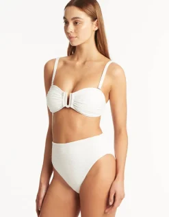 Sea Level Spinnaker Retro High Waist Bikini Pant - White Discount