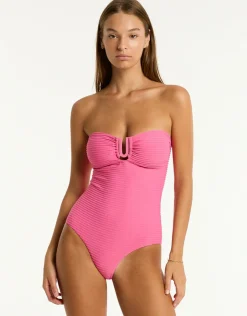 Sea Level Spinnaker U Bar Bandeau Swimsuit - Candy Best