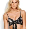 Seafolly Splendour Fixed Tri Bra Bikini Top - Black New