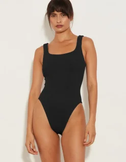 Hunza G Square Neck Swimsuit - Black Clearance