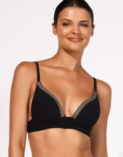 Maryan Mehlhorn Stratum Bralette Bikini Top - Black Sand Discount