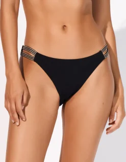 Maryan Mehlhorn Stratum Double Strap Bikini Pant - Black Sand Clearance
