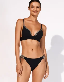 Maryan Mehlhorn Stratum Double Strap Bikini Pant - Black Sand Clearance