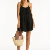 Sea Level Sunset Short Sundress - Black Outlet