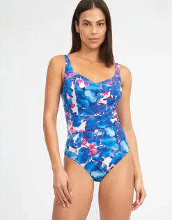 Nuria Ferrer Tahiti Shaped Neck Swimsuit - Blue Floral Online