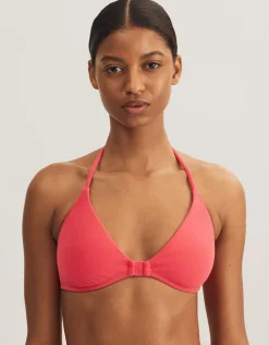 Polo Ralph Lauren Terry Logo Halter Tri Bikini Top - Coral Best