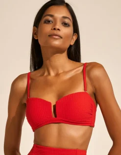 Maryan Mehlhorn The Bloom Bandeau Bikini Top - Radiant Red Fashion