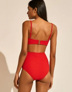 Maryan Mehlhorn The Bloom Bandeau Bikini Top - Radiant Red Fashion