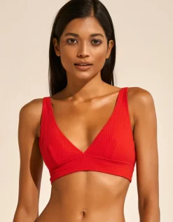 Maryan Mehlhorn The Bloom Bralette Bikini Top - Radiant Red Best