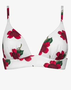 Maryan Mehlhorn The Bloom Bralette Bikini Top - White Red New
