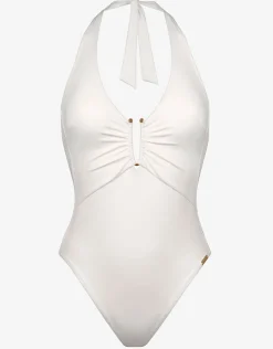 Maryan Mehlhorn The White Collection Halter Swimsuit - Natural White Fashion