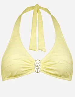 Watercult Tidal Radiance Halter Bikini Top - Celestial Yellow Clearance