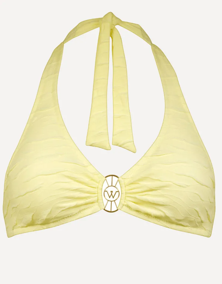 Watercult Tidal Radiance Halter Bikini Top - Celestial Yellow Clearance