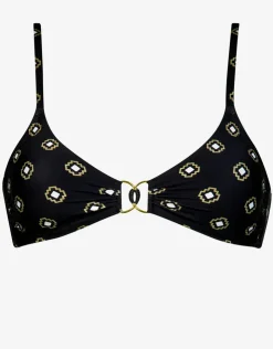Watercult Tiles Craft Bralette Bikini Top - Black Neutrals Sale