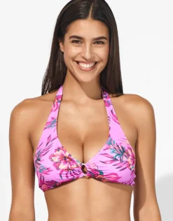 Lidea Tropic Radiance Halter Bikini Top - Electric Pink Clearance