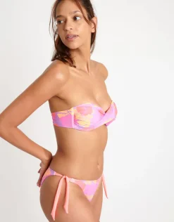 Banana Moon Tropicalia Boro Twist Bandeau Bikini Top - Lilac Hot