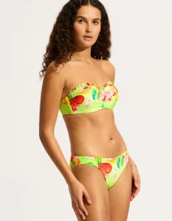 Seafolly Tropique Bustier Bandeau Bikini Top - Aloe Gel Best