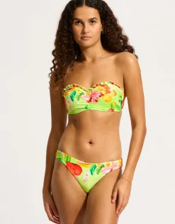 Seafolly Tropique Bustier Bandeau Bikini Top - Aloe Gel Best