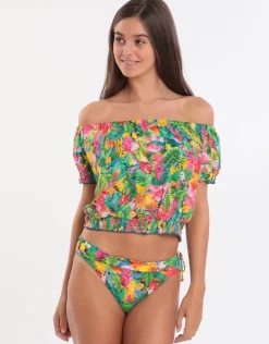 Banana Moon Tropivoil Binky Off The Shoulder Top - Blue New
