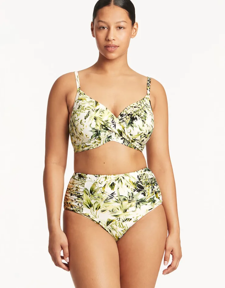 Sea Level Troppica High Waist Gathered Side Bikini Pant - White Online