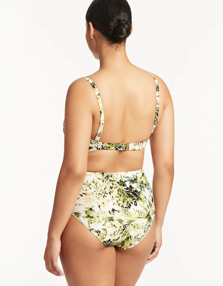 Sea Level Troppica High Waist Gathered Side Bikini Pant - White Online